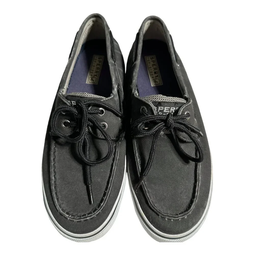 Sperry TopSider Grey Canvas Boat Shoes-Sz 8